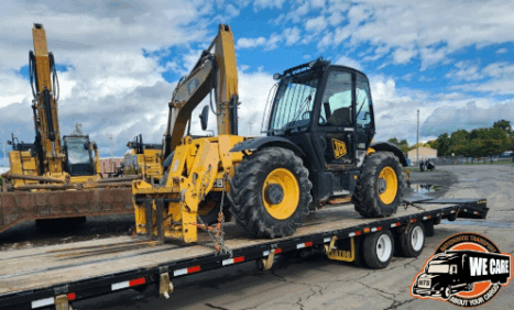 JCB Telehandler loaded for transport