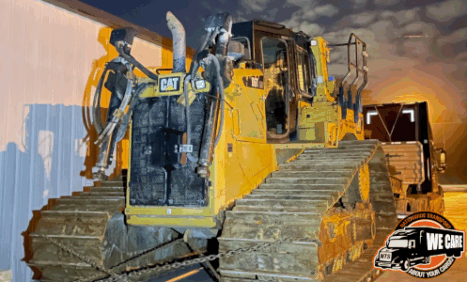 CAT D6T Dozer loaded for transport