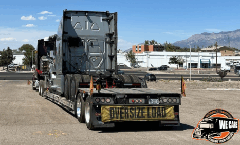 Semi truck prepared for transport