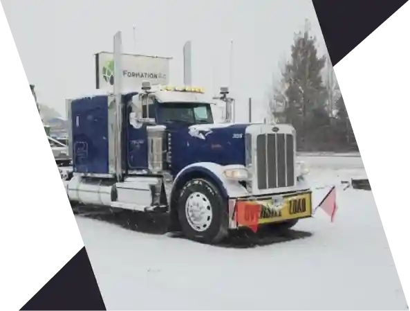 Pilot car escort through snow