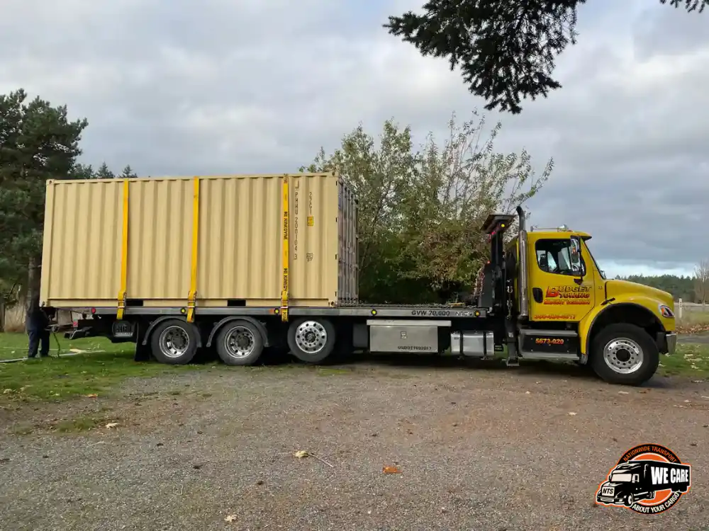 Container truck hauling