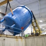 Lifting Blue Boiler Tank