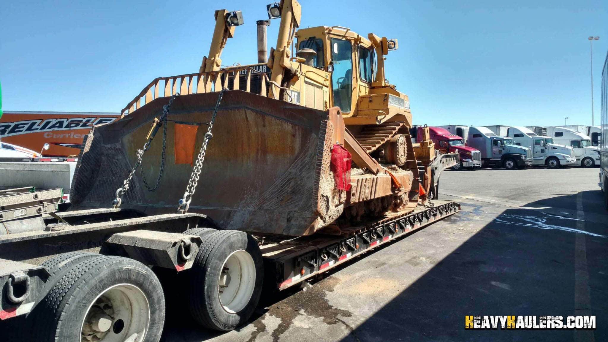 Hauling CAT bulldozer