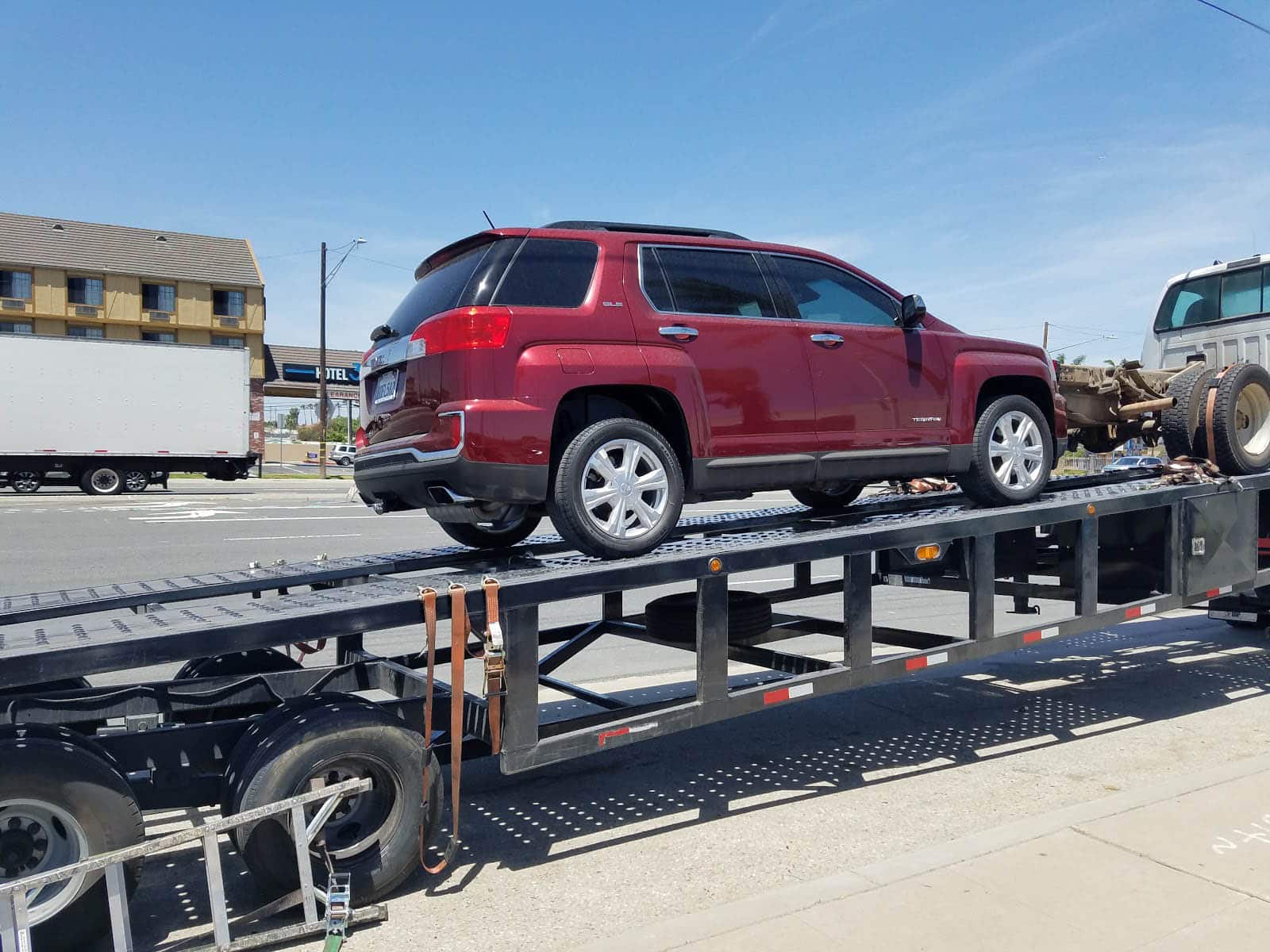 Transporting GMC Vehicle