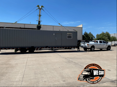 shipping a container on a hotshot trailer shipping a container on a hotshot trailer
